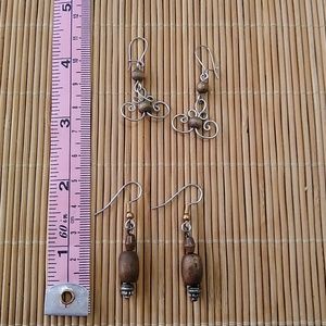 2 pair wood earrings